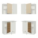 Ver imagem 6 de Kit Armário de Cozinha de Canto Reto 2 Portas e Nicho com Tampo 100% MDF Branco/Rustic/Crema Smart Madesa