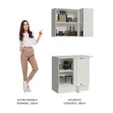 Ver imagem 7 de Kit Armário de Cozinha de Canto Reto 2 Portas e Nicho com Tampo 100% MDF Branco/Rustic/Crema Smart Madesa