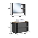 Ver imagem 4 de Conjunto para Banheiro Gabinete Suspenso 80cm com Cuba Espelheira com Toalheiro Cj8010.20 Mel/