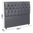 Ver imagem 2 de Cabeceira Casal para Cama Box 140x128cm Veludo Espuma D20 - Cinza