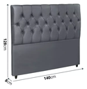 Ver imagem 2 de Cabeceira Casal para Cama Box 140x128cm Veludo Espuma D20 - Cinza
