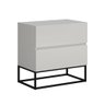 Mesa de Cabeceira Quarto Casal Lateral Cama Eros Off White 45cm Estilo Industrial Base Ferro Preto - 1