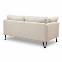 Ver imagem 7 de Sofá Sala de Estar Atena Fixo Pés de Ferro 194cm 3 Lugares Linho Off White M1 - Monari Design