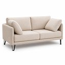 Ver imagem 2 de Sofá Sala de Estar Atena Fixo Pés de Ferro 194cm 3 Lugares Linho Off White M1 - Monari Design