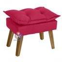 Ver imagem 3 de Poltrona Decorativa com Puff Glamour Suede Conforto Vermelho Smf Decor