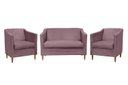Ver imagem 1 de Kit Namoradeira e 2 Poltronas Titânio Suede Rosê