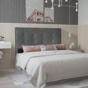 Ver imagem 2 de Cabeceira Casal 1,40m Berlim Suede - Pallazio - Cinza