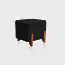 Ver imagem 4 de Puff Retangular Pé de Madeira Decorativo para Sala Orgânico Confortável e Reforçado Bouclé