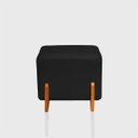 Ver imagem 1 de Puff Retangular Pé de Madeira Decorativo para Sala Orgânico Confortável e Reforçado Bouclé