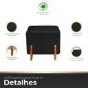 Ver imagem 3 de Puff Retangular Pé de Madeira Decorativo para Sala Orgânico Confortável e Reforçado Bouclé