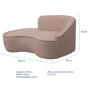 Ver imagem 5 de Kit Divã Recamier Orgânico Marrocos 200cm Lado Esquerdo e 1 Poltronas Amore Linho Rose