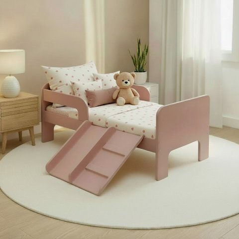 Mini Cama Infantil Montessoriana Sonho Kid'S Rosa