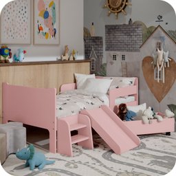 Mini Cama Infantil Montessoriana Sonho Kid's:rosa - 2
