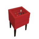 Ver imagem 3 de Mesa de Cabeceira Penteadeira Mesa Lateral de Apoio Vermelho Laca