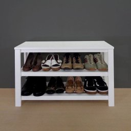 Sapateira Banco de Piso para Closets e Quartos 8 Pares Sapatos Branco Laca - 6