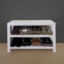 Ver imagem 7 de Sapateira Banco de Piso para Closets e Quartos 8 Pares Sapatos Branco Laca