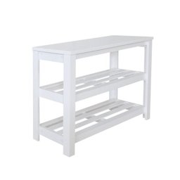 Sapateira Banco de Piso para Closets e Quartos 8 Pares Sapatos Branco Laca - 7