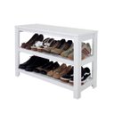 Ver imagem 2 de Sapateira Banco de Piso para Closets e Quartos 8 Pares Sapatos Branco Laca