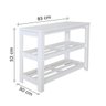 Sapateira Banco de Piso para Closets e Quartos 8 Pares Sapatos Branco Laca - 3