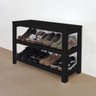 Sapateira Banco de Piso para Closets e Quartos 8 Pares Sapatos Preto Laca - 5