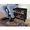 Ver imagem 3 de Sapateira Banco de Piso para Closets e Quartos 8 Pares Sapatos Preto Laca