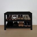 Ver imagem 7 de Sapateira Banco de Piso para Closets e Quartos 8 Pares Sapatos Preto Laca