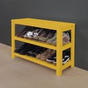 Ver imagem 6 de Sapateira Banco de Piso para Closets e Quartos 8 Pares Sapatos Amarelo Laca