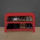 Ver imagem 7 de Sapateira Banco de Piso para Closets e Quartos 8 Pares Sapatos Vermelho Laca