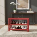 Ver imagem 1 de Sapateira Banco de Piso para Closets e Quartos 8 Pares Sapatos Vermelho Laca
