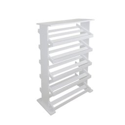 Sapateira Madeira de Piso Chão para Closets e Quartos 15 Pares Sapatos Branco Laca - 5