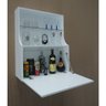 Mini Bar Adega Armário Suspenso para Bebidas Copos e Taças Porta Basculante Branco Laca - 2
