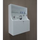 Ver imagem 1 de Mini Bar Adega Armário Suspenso para Bebidas Copos e Taças Porta Basculante Branco Laca