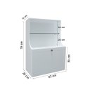 Ver imagem 4 de Mini Bar Adega Armário Suspenso para Bebidas Copos e Taças Porta Basculante Branco Laca
