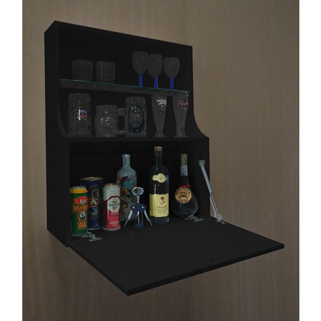 Mini Bar Adega Armário Suspenso para Bebidas Copos e Taças Porta ...