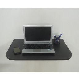 Mesa Dobrável de Apoio Suspensa de Parede Cozinha Escrivaninha para Notebook Preto - 5