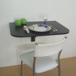 Mesa Dobrável de Apoio Suspensa de Parede Cozinha Escrivaninha para Notebook Preto - 1