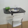 Mesa Dobrável de Apoio Suspensa de Parede Cozinha Escrivaninha para Notebook Preto - 1