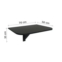 Mesa Dobrável de Apoio Suspensa de Parede Cozinha Escrivaninha para Notebook Preto - 6