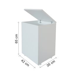 Cesto de Roupas Baú Roupeiro Tulha com Rodízios Banheiro Lavanderia Branco - 4
