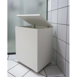 Cesto de Roupas Baú Roupeiro Tulha com Rodízios Banheiro Lavanderia Branco - 2