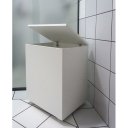 Ver imagem 3 de Cesto de Roupas Baú Roupeiro Tulha com Rodízios Banheiro Lavanderia Branco