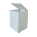 Ver imagem 2 de Cesto de Roupas Baú Roupeiro Tulha com Rodízios Banheiro Lavanderia Branco