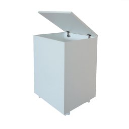 Cesto de Roupas Baú Roupeiro Tulha com Rodízios Banheiro Lavanderia Branco - 1