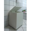 Ver imagem 6 de Cesto de Roupas Baú Roupeiro Tulha com Rodízios Banheiro Lavanderia Branco