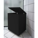 Ver imagem 3 de Cesto de Roupas Baú Roupeiro Tulha com Rodízios Banheiro Lavanderia Preto