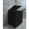 Cesto de Roupas Baú Roupeiro Tulha com Rodízios Banheiro Lavanderia Preto - 4