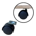 Ver imagem 2 de Kit C/ 4 Un Rodízio Plástico Rodinha Giratório Placa Base Aço Roda 38mm 1,5" Altura 55mm