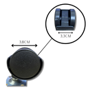 Ver imagem 4 de Kit C/ 4 Un Rodízio Plástico Rodinha Giratório Placa Base Aço Roda 38mm 1,5" Altura 55mm