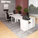 Ver imagem 1 de Plataforma Trabalho 1,20m P/ 6 Pessoas com Armário F5 Office Cor:branco