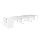Ver imagem 7 de Plataforma Trabalho 1,20m P/ 6 Pessoas com Armário F5 Office Cor:branco